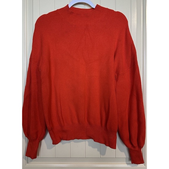 Zesica rayon viscose orange mock neck soft cozy comfortable sweater sz L GUC - Picture 1 of 6